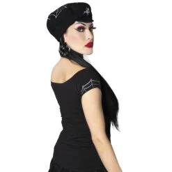 Spiderweb Grey Shoulder Top -Creepy Wear World GSTSWG 4