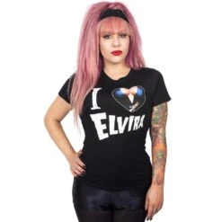 Elvira I Heart Womens Tee 5 Elvira I Heart Womens Tee -Creepy Wear World GTEIHE 3