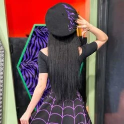 Bat Repeat Purple Beret Hat 11 Bat Repeat Purple Beret Hat -Creepy Wear World HBBBRP 6