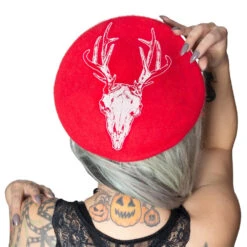 Deer Skull Red Beret