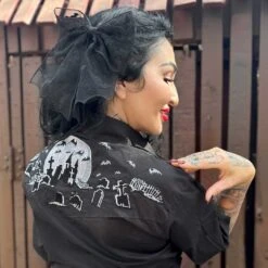 Bat Lace Hair Bow 11 Bat Lace Hair Bow -Creepy Wear World HBBLB 6