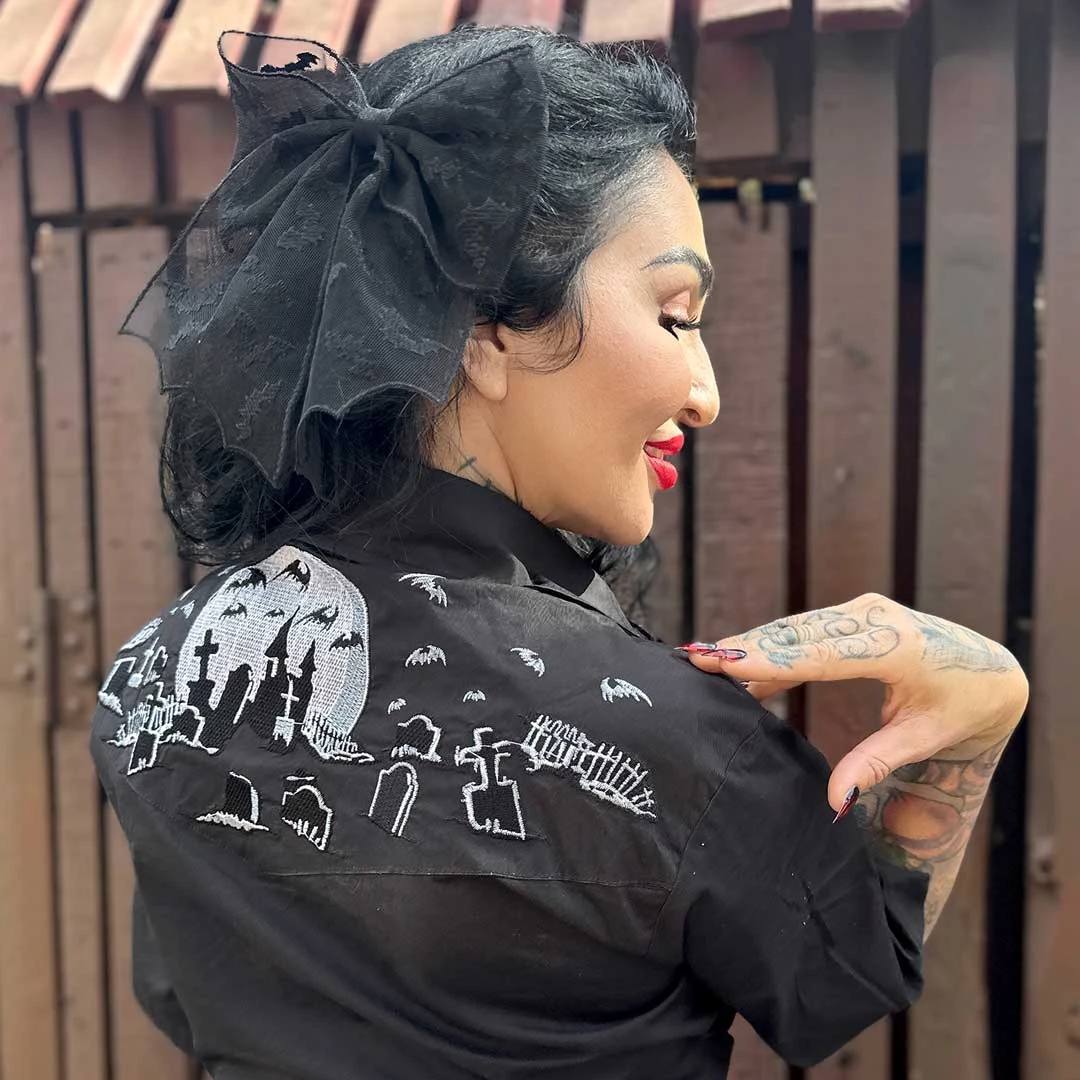 Bat Lace Hair Bow 6 Bat Lace Hair Bow - Image 6