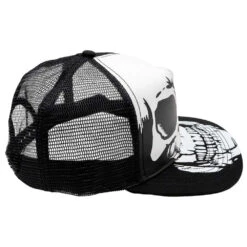 Big Skull White Trucker Hat 7 Big Skull White Trucker Hat -Creepy Wear World HBBSW 3