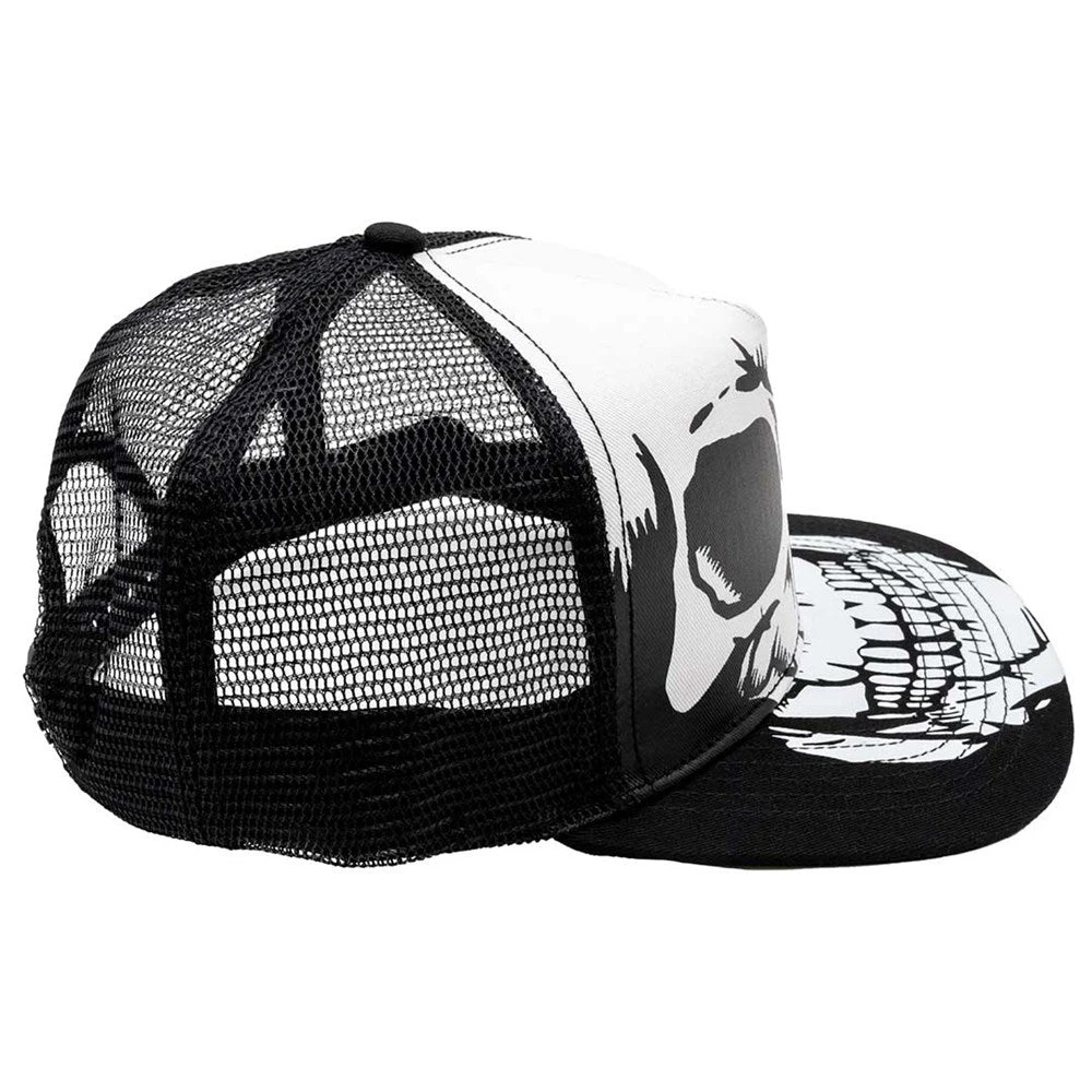 Big Skull White Trucker Hat 3 Big Skull White Trucker Hat - Image 3