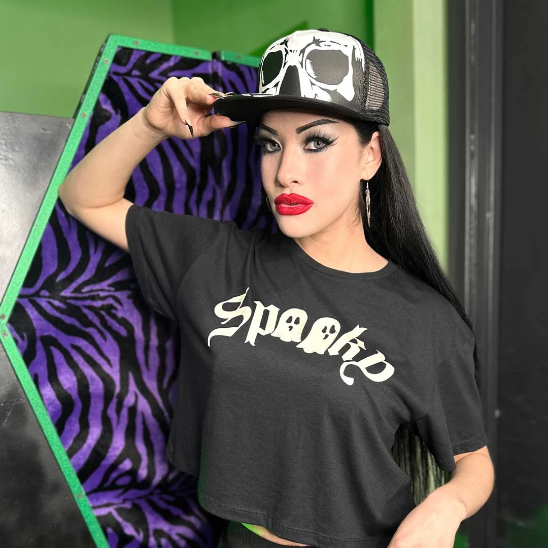 Big Skull White Trucker Hat 4 Big Skull White Trucker Hat - Image 4