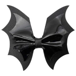 Batwing Black PVC Hair Bow