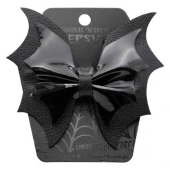 Batwing Black PVC Hair Bow -Creepy Wear World HBBWBP 3