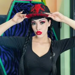 Satanic Goathead Baseball Hat 9 Satanic Goathead Baseball Hat -Creepy Wear World HBSGHR 5