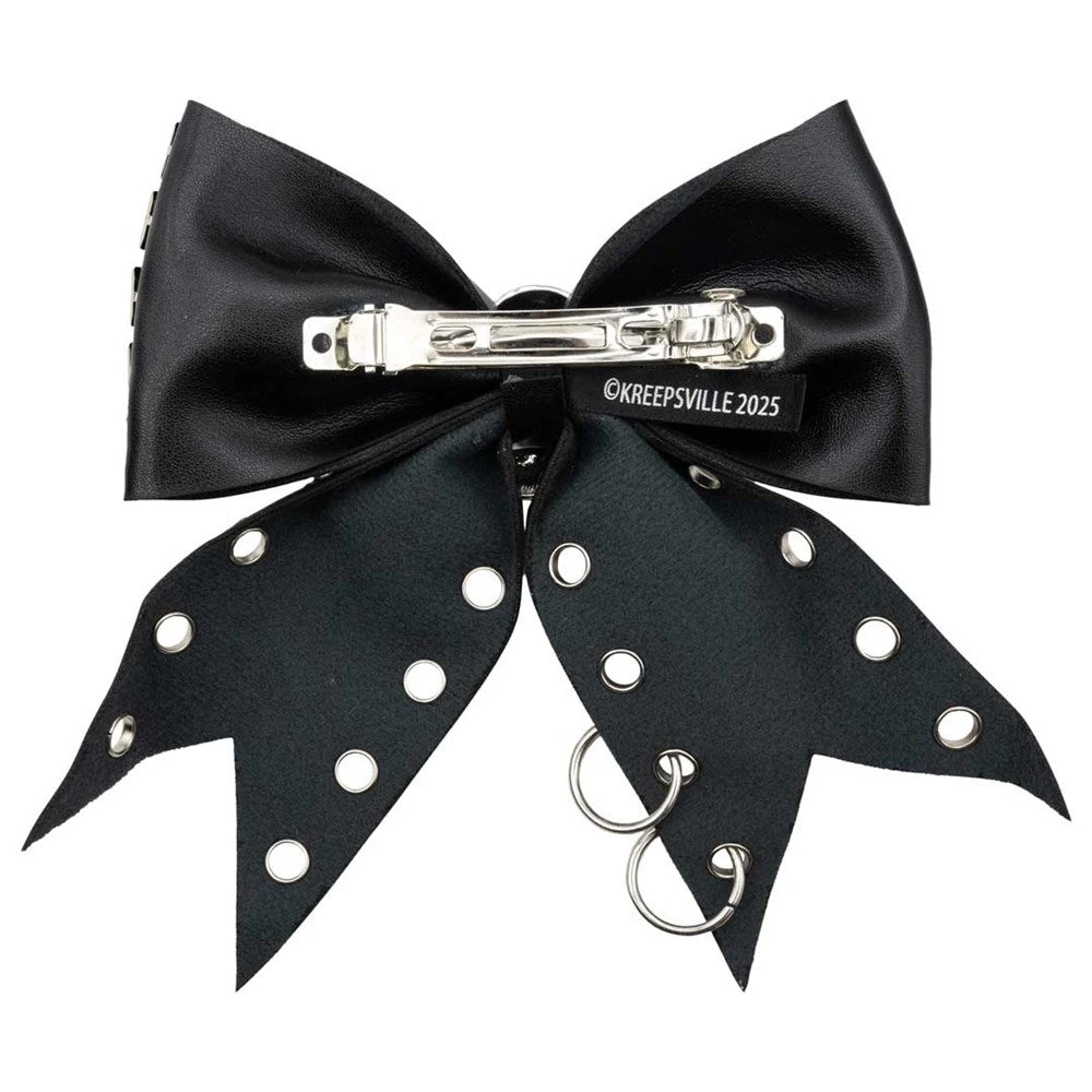 Skull Punk Stud Hair Bow 2 Skull Punk Stud Hair Bow - Image 2