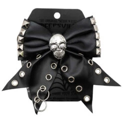 Skull Punk Stud Hair Bow 5 Skull Punk Stud Hair Bow -Creepy Wear World HBSPS 3