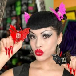 Bat Hair Claw Clip Pink 11 Bat Hair Claw Clip Pink -Creepy Wear World HCCBP 6