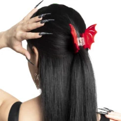 Bat Hair Claw Clip Red -Creepy Wear World HCCBR 5