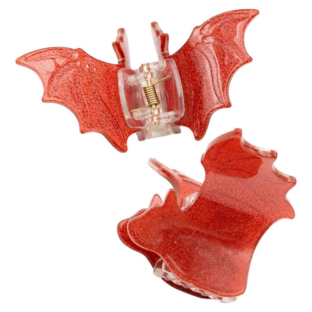 Bat Med Claw Clip Set Red Glitter 1 Bat Med Claw Clip Set Red Glitter