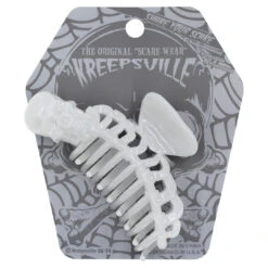 Skeleton Ribcage Hair Claw Clip Glow In The Dark -Creepy Wear World HCCSRG 5