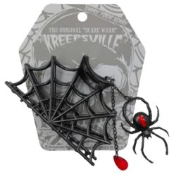 Spider Charm Web Claw Clip Black -Creepy Wear World HCCWSCB 4