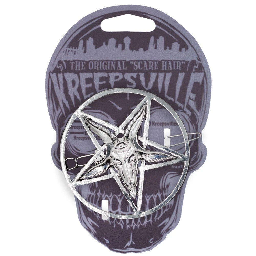 Kreepsville 666 Baphomet Circle Hair Clip 2 Kreepsville 666 Baphomet Circle Hair Clip - Image 2