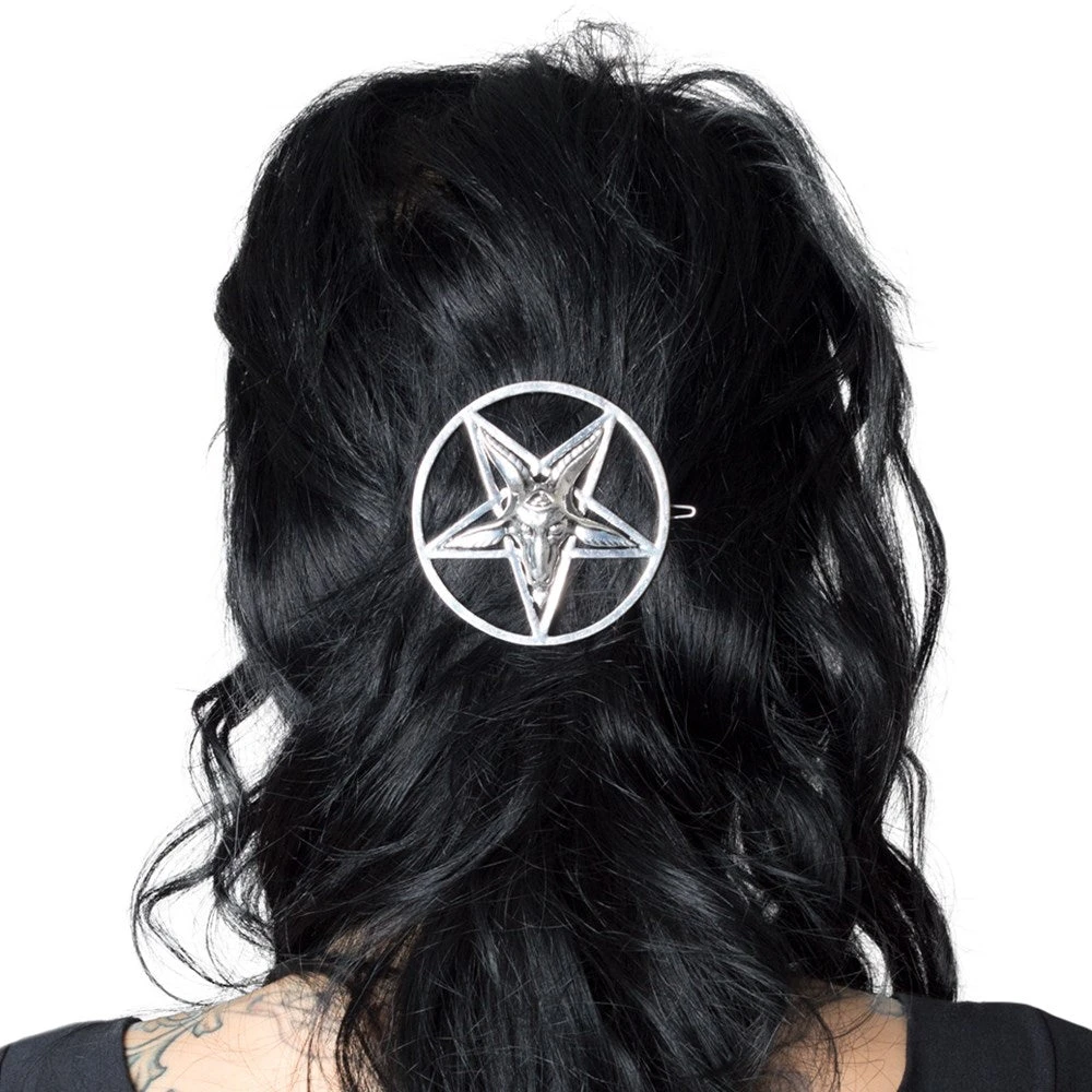 Kreepsville 666 Baphomet Circle Hair Clip 3 Kreepsville 666 Baphomet Circle Hair Clip - Image 3