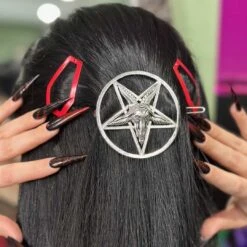 Kreepsville 666 Baphomet Circle Hair Clip 7 Kreepsville 666 Baphomet Circle Hair Clip -Creepy Wear World HSBPC 4