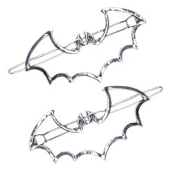 Bat Outline Hair Clips Pair
