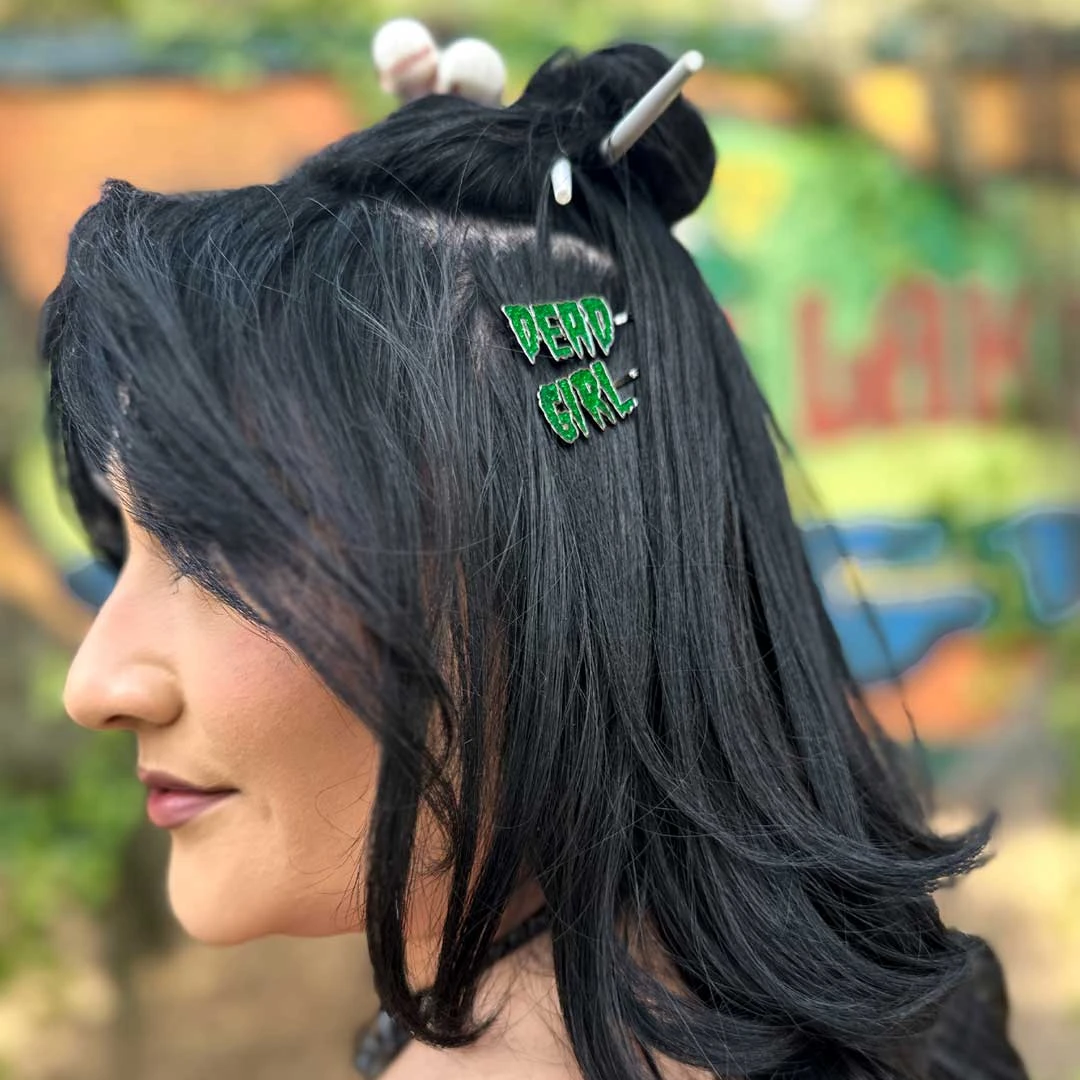 Dead Girl Text Hair Slides 4 Dead Girl Text Hair Slides - Image 4