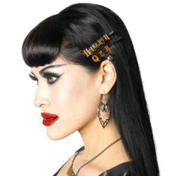 Halloween Queen Text Hair Slides -Creepy Wear World HSTHQ 3