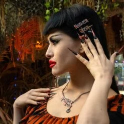 Halloween Queen Text Hair Slides -Creepy Wear World HSTHQ 5