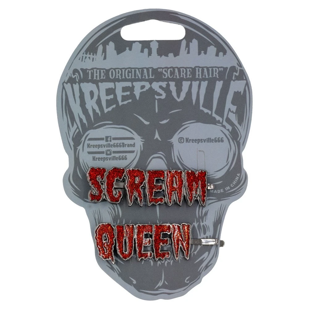 Scream Queen Text Hair Slides 2 Scream Queen Text Hair Slides - Image 2