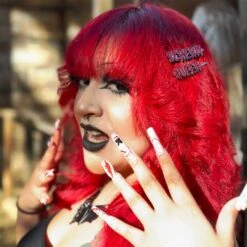 Scream Queen Text Hair Slides 8 Scream Queen Text Hair Slides -Creepy Wear World HSTSQ 4