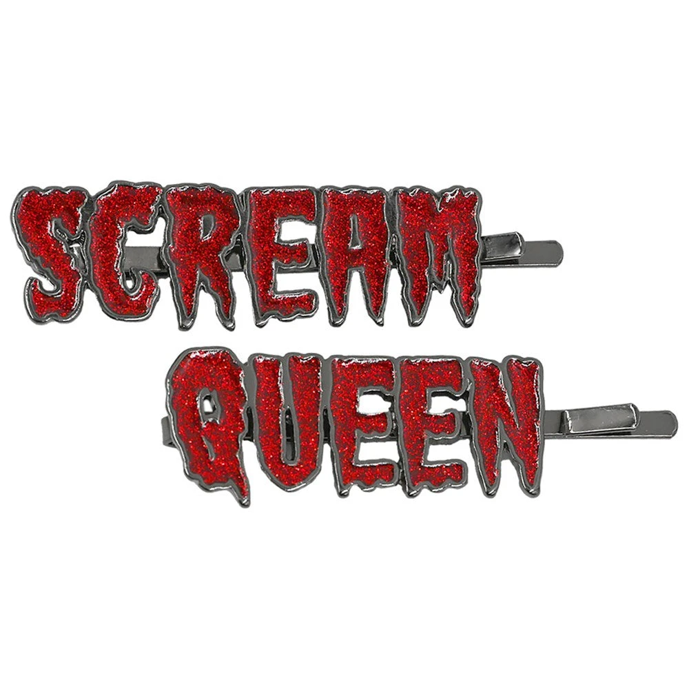 Scream Queen Text Hair Slides 1 Scream Queen Text Hair Slides