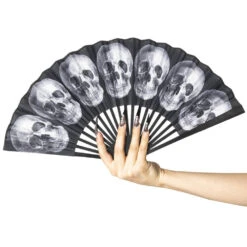 Anatomical Skull Fabric Fan -Creepy Wear World HWFAS 3