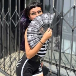 Anatomical Skull Fabric Fan -Creepy Wear World HWFAS 6