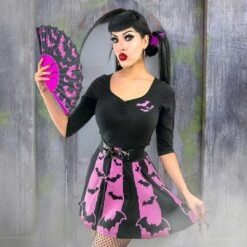 Bat Scallop Fan Pink -Creepy Wear World HWFBP 4