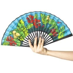 Creature Tiki Fabric Fan -Creepy Wear World HWFCT 3