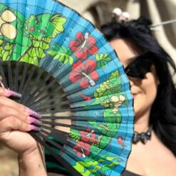 Creature Tiki Fabric Fan -Creepy Wear World HWFCT 5