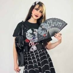 Elvira Bewitched Fabric Fan -Creepy Wear World HWFEB 5