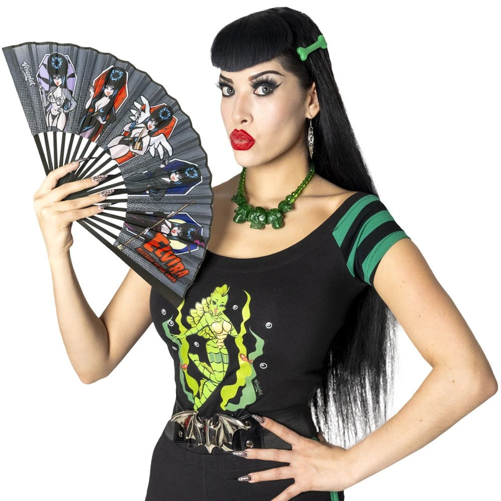 Elvira Comic Coffin Fabric Fan 2 Elvira Comic Coffin Fabric Fan - Image 2