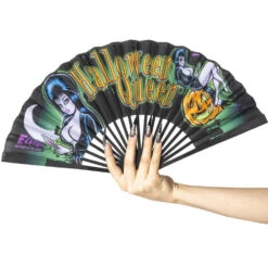 Elvira Halloween Queen Fabric Fan -Creepy Wear World HWFEHQ 3