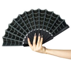 Spiderweb Scallop Fan Black -Creepy Wear World HWFEWB 3