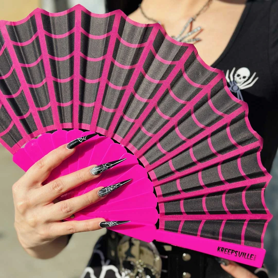 Spiderweb Scallop Fan Pink 5 Spiderweb Scallop Fan Pink - Image 5