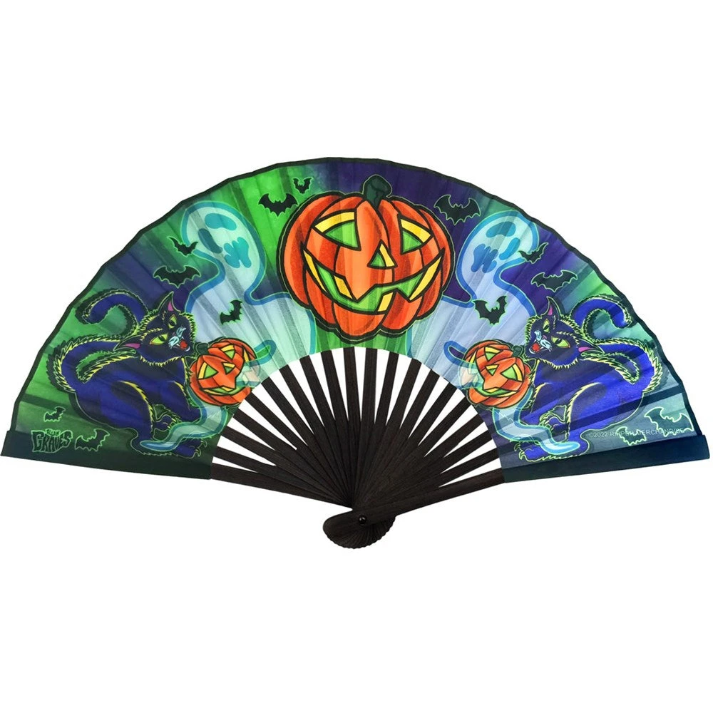 Graves Halloween Fabric Fan 1 Graves Halloween Fabric Fan