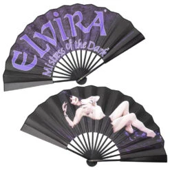 Elvira Laid Bare Double Sided XL Fan -Creepy Wear World HWFLELB 3