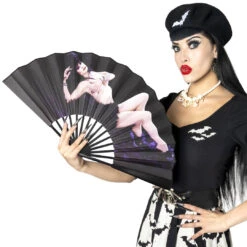 Elvira Laid Bare Double Sided XL Fan -Creepy Wear World HWFLELB 4