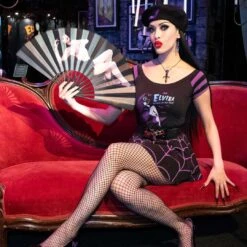 Elvira Laid Bare Double Sided XL Fan -Creepy Wear World HWFLELB 6