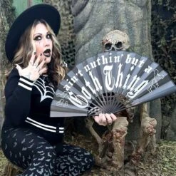 Goth Thing Double Sided XL Fan -Creepy Wear World HWFLGT 6