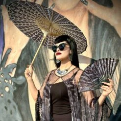 Realistic Bats Fabric Fan -Creepy Wear World HWFRRB 4