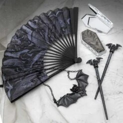 Realistic Bats Fabric Fan -Creepy Wear World HWFRRB 5