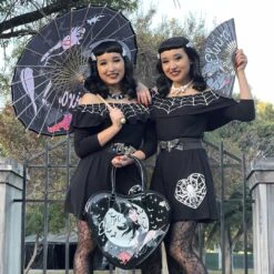 Elvira Bewitched Fabric Parasol -Creepy Wear World HWPEBW 3