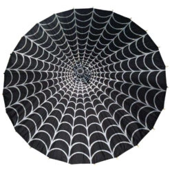 Spiderweb Grey And Black Fabric Parasol