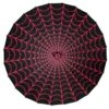 Spiderweb Pink And Black Fabric Parasol
