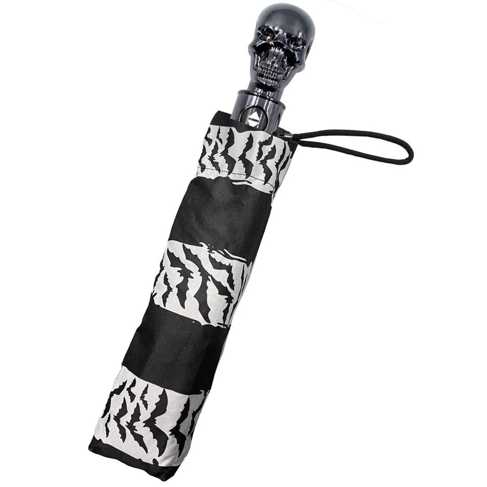 Skull Handle Bat Swirl Umbrella 2 Skull Handle Bat Swirl Umbrella - Image 2
